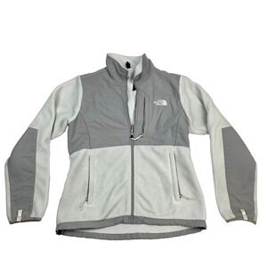 The North Face Women's Denali Fleece M Polartec Full Zip Jacket White Gray